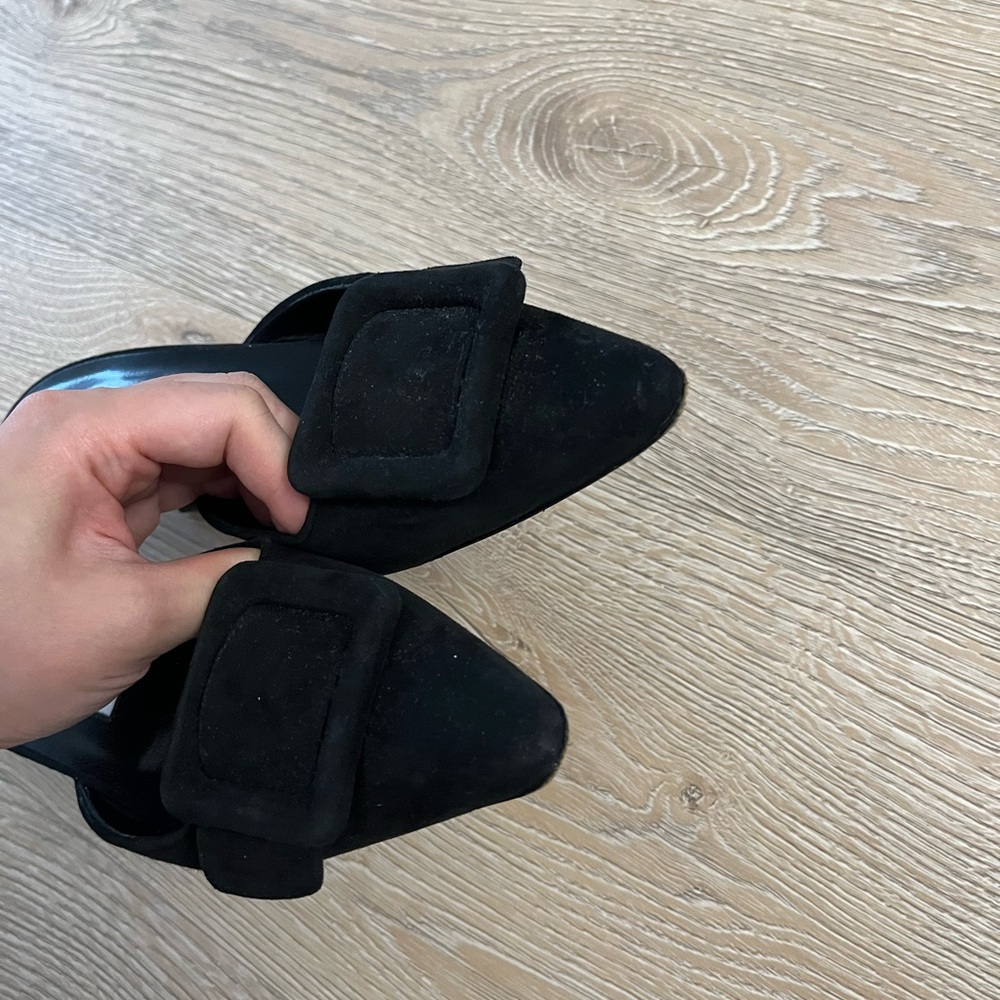 MANOLO BLAHNIK
Black Maysale 50 Suede Leather Mules - Picture 5 of 6